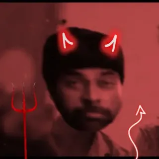 👹 8bab8660 diabo, chifres, tridente, vermelho telegram sticker