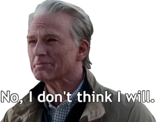 🙅‍♂️ 29fea386 Captain America Avengers No, I don't think I will. супергерой, Marvel, фильм, цитата, персонаж telegram sticker