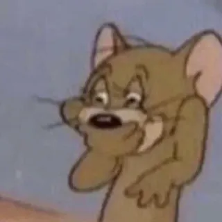 🤣 5b5a03ac Jerry Tom and Jerry мультфильм, мышь, смешной, обеспокоенный telegram sticker