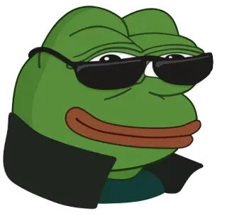 😎 5b7e699d Pepe the Frog пепе, лягушка, солнцезащитные очки, крутой, мем telegram sticker