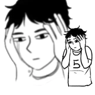 😞 7ac1205d Аниме, Манга, Грустный, Расстроен, В стрессе telegram sticker