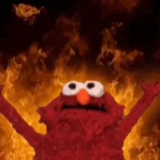 🔥 8d0a5871 Elmo элмо, улица сезам, марионетка, огонь telegram sticker