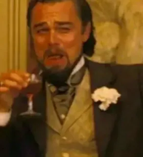🥴 94966cb4 Leonardo DiCaprio Мем, Пьющий, Смех, Актер, Знаменитость telegram sticker