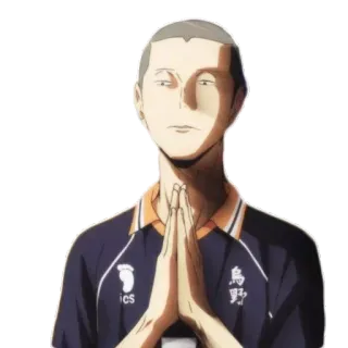 🙏 cec97bdd Daichi Sawamura Haikyuu!! Аниме, Волейбол, Капитан, Серьёзный, Персонаж telegram sticker