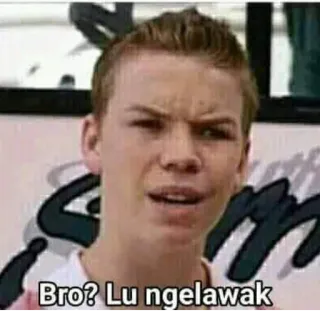 😒 727dfea4 Bro? Lu ngelawak Meme, Confuso, Divertente, Espressione, Reazione whatsapp sticker