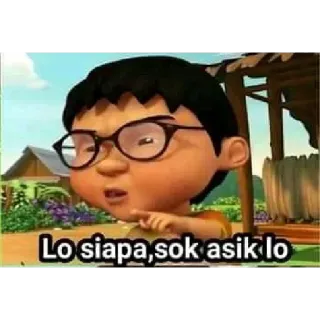 😡 5227334d Lo siapa, sok asik lo Kartun, Kacamata, Menunjuk, Kesal, Bertanya whatsapp sticker