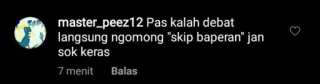 🤔 63b8e37c Pas kalah debat langsung ngomong "skip baperan" jan sok keras whatsapp sticker