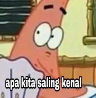 ➖ b9c4b299 Patrick Star Spongebob Squarepants apa kita saling kenal patrick, spongebob, kartun, meme, bintang whatsapp sticker