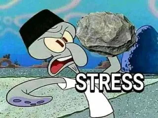 🤔 d8d63485 Squidward Tentacles Spongebob Squarepants STRESS kartun, Squidward, stres, rock, Nickelodeon whatsapp sticker