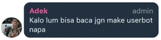 😠 e09eedee Kalo lum bisa baca jgn make userbot napa whatsapp sticker