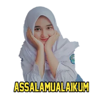 🤔 8d20ce25 ASSALAMUALAIKUM islâmico, muçulmano, saudação, hijab, mulher whatsapp sticker