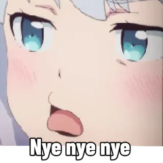 😝 09d0ea31 Nye nye nye アニメ, 可愛い, 顔, 新年, ミーム whatsapp sticker