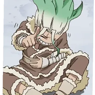 😂 4c8971c9 Ishigami Senku Dr. Stone アニメ, マンガ, 科学, キャラクター, 笑顔 whatsapp sticker