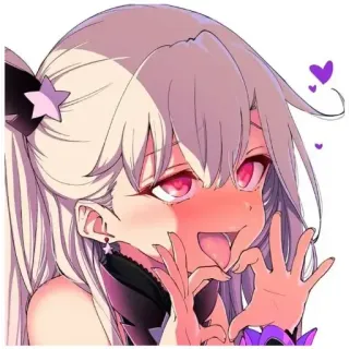 ❤️ 669314cf アニメ, 女の子, 可愛い, 舌, ハート whatsapp sticker