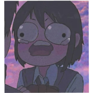 😭 a73837a4 アニメ, 泣く, ショック, 感情的, 動揺, 漫画 whatsapp sticker