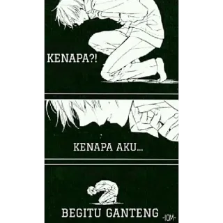 😎 c14c2b93 KENAPA?! KENAPA AKU... BEGITU GANTENG アニメ, 悲しい, 少年, ハンサム, 泣く whatsapp sticker