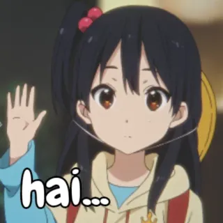 👋 d561c527 hai... アニメ, 女の子, 手を振る, 可愛い whatsapp sticker