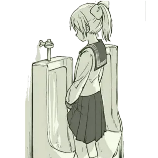 🙎‍♂ daabcbf6 トイレ, 小便器, 女子高生, アニメ, 漫画 whatsapp sticker