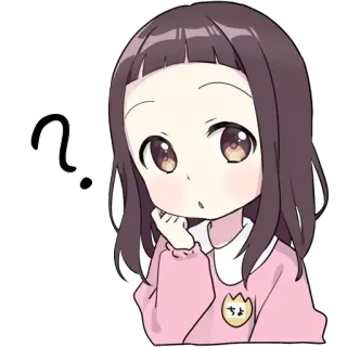 🤔 53b655d1 Anime, Vraag, Leuk, Meisje, Cartoon telegram sticker