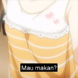 ❓ 56fc079d Mau makan? eten, anime, vraag telegram sticker