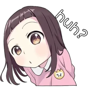 🧐 60c3a9a5 huh.? Anime, Schattig, Meisje, Vraag telegram sticker