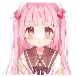 😶 623918f2 Anime, Meisje, Roze, Kawaii telegram sticker