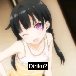 ❓ a3be26f4 Diriku? Anime, Meisje, Kind, Knipoog, Schattig telegram sticker