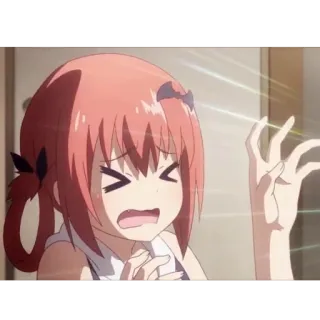 😖 d3d0e16c Anime, Meisje, Schreeuwen, Boos, Cartoon telegram sticker