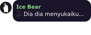 🎵 17999aa9 Ice Bear Ice Bear
Dia dia menyukaiku... cartoon, bear, music, song, cute whatsapp sticker