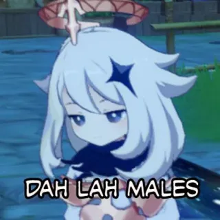 😒 67451d73 Paimon Genshin Impact DAH LAH MALES video game, anime, character, paimon whatsapp sticker