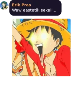 💜 33a61598 Monkey D. Luffy One Piece Waw eastetik sekali... anime, monkey d. luffy, one piece, excited, aesthetic telegram sticker