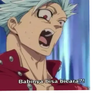 😱 60bd7540 Ban Seven Deadly Sins Babinya bisa bicara?! anime, screaming, shocked, seven deadly sins, ban telegram sticker