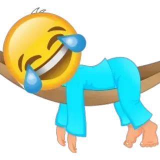 😎 dd83bdb0 emoji, laughing, relaxing, hammock, sleeping telegram sticker