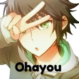 😌 f80df583 Ohayou anime, greeting, boy, ohayou telegram sticker