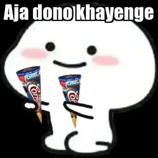🍦 0b92a1a6 Aja dono khayenge Cartoon, Eis, Essen, Snack, Niedlich, Dessert telegram sticker