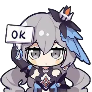 👍 2b542e56 OK Anime, Dễ thương, Cô gái, Biển báo, Ok, Chibi telegram sticker