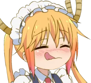 😋 4e51b794 Tohru Miss Kobayashi's Dragon Maid Anime, Rồng, Hầu gái, Dễ thương, Lưỡi telegram sticker