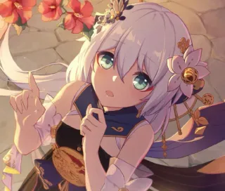 😮 959defd8 Anime, Cô gái, Dễ thương, Hoa, Nhân vật telegram sticker