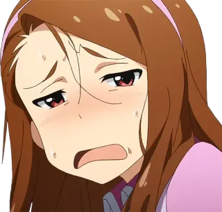 😟 b191dc05 anime, cô gái, buồn, căng thẳng, thất vọng telegram sticker