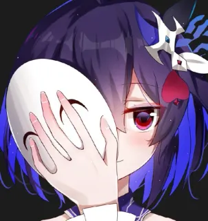 😏 df45462e Anime, Mặt nạ, Cô gái, Dễ thương, Chân dung, Hình minh họa telegram sticker