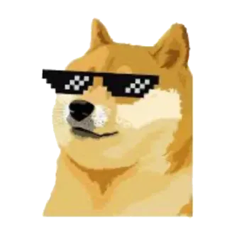 😎 4dd81872 Doge dog, meme, glasses, pixelated, sunglasses, cool telegram sticker