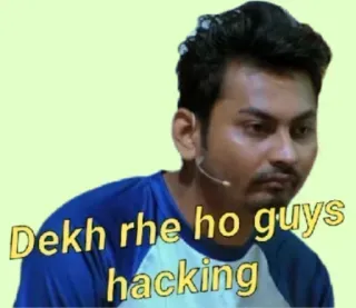 🤔 970149b8 Dekh rhe ho guys hacking internet, hacking, meme telegram sticker
