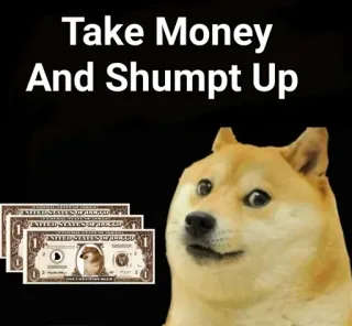 🤫 b3c47ff2 Doge Take Money And Shumpt Up dog, money, meme, shumpt, currency telegram sticker