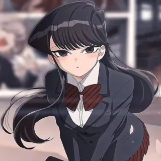 🖤 1c14d9a2 Komi Shouko Komi Can't Communicate Anime, Szkoła, Dziewczyna, Mundur, Słodkie whatsapp sticker