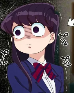 🖤 1ef50365 Komi Shouko Komi Can't Communicate Anime, Komi, Mundur szkolny, Zszokowany, Wyraz twarzy, Manga whatsapp sticker