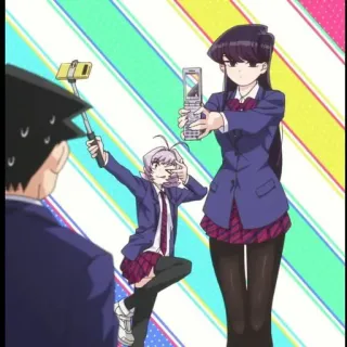 🖤 1fedd20a Komi Shouko Komi Can't Communicate anime, szkoła, przyjaciele, selfie whatsapp sticker