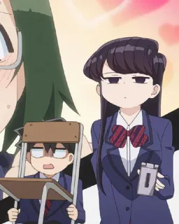 🖤 64dfe79c Komi Shouko Komi Can't Communicate Anime, Manga, Szkoła, Niebieska, Dziewczyna whatsapp sticker