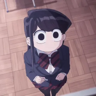 🖤 72de4f91 Komi Shouko Komi Can't Communicate Anime, Uczennica, Słodkie, Wielkie oczy, Komi, Shouko whatsapp sticker