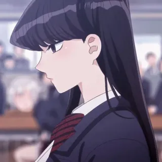 🖤 72fc97a8 Komi Shouko Komi Can't Communicate Anime, Uczennica, Manga, Słodkie, Niebieski whatsapp sticker