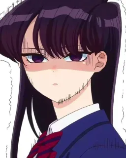 🖤 7d7e89de Komi Shouko Komi Can't Communicate Anime, Manga, Uczennica, Bezwyraźny, Zawstydzony/a whatsapp sticker